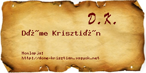 Döme Krisztián névjegykártya